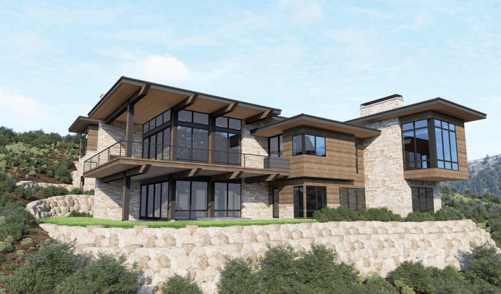 Luxury mountain modern home rendering huntsville utah